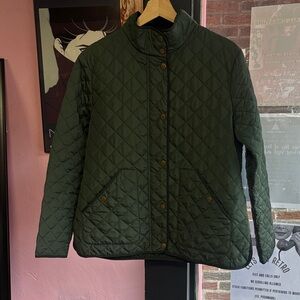 Women’s Lands' End Olive Quilted Utility Jacket